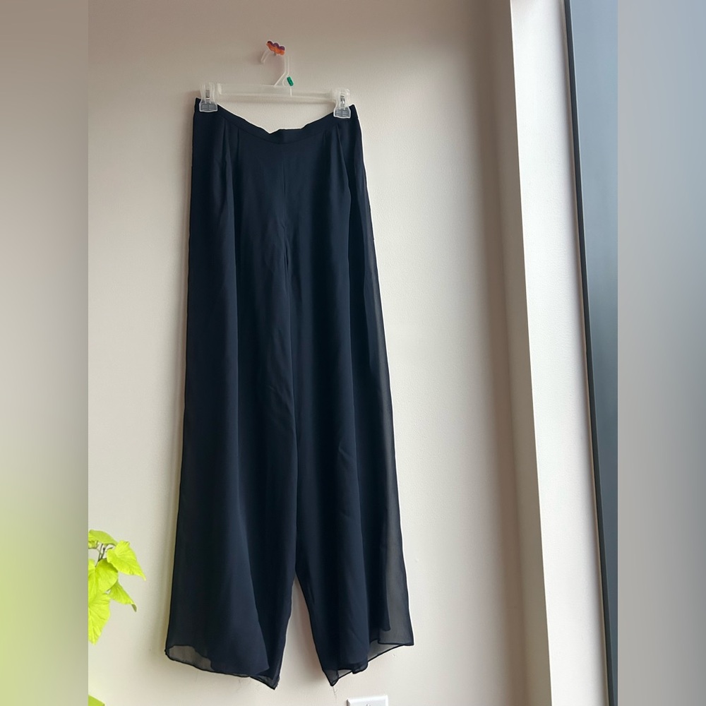 Pamela Dennis Navy Wide Leg Pants
